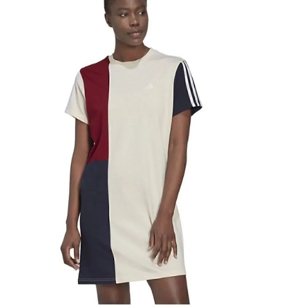 Adidas Essentials Color-block Boyfriend Mini T-shirt Dress